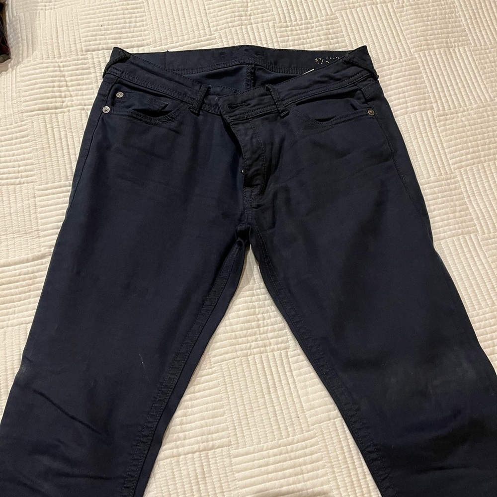 DL 1961 size 28 Amanda skinny navy jeans with raw hem